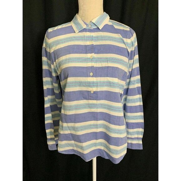J Crew Striped Long Sleeve Button down top - Picture 1 of 6